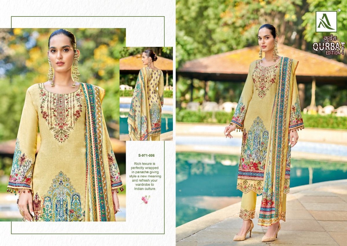Alok Suit Qurbat Vol-4 971-001 to 971-008 Series 6