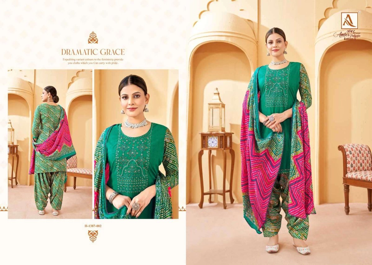 Alok Suit Amber Patiyala Edition Vol-3 1387-001 to 1387-008 Series 2