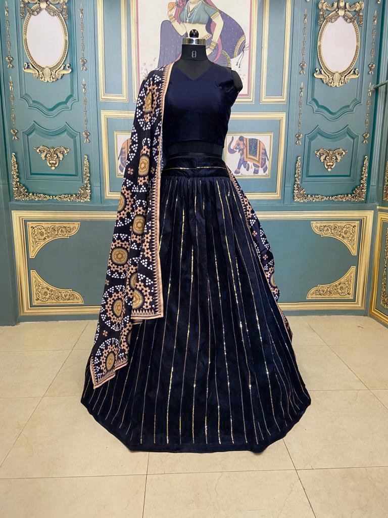 Bollywood Blue Oxford Designer Lehenga Choli 2