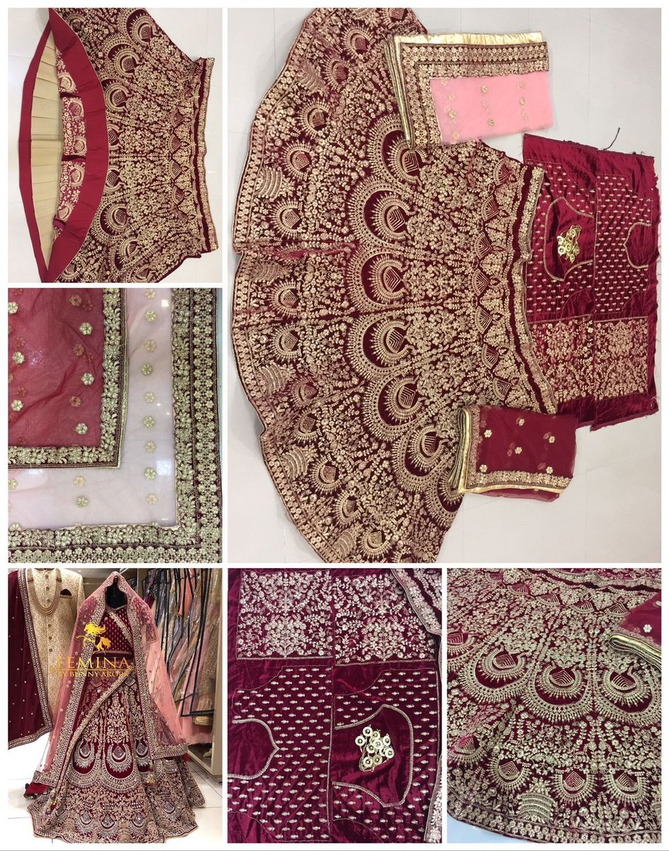DJ Bridal Maroon Lehenga DJ-122 Design 3