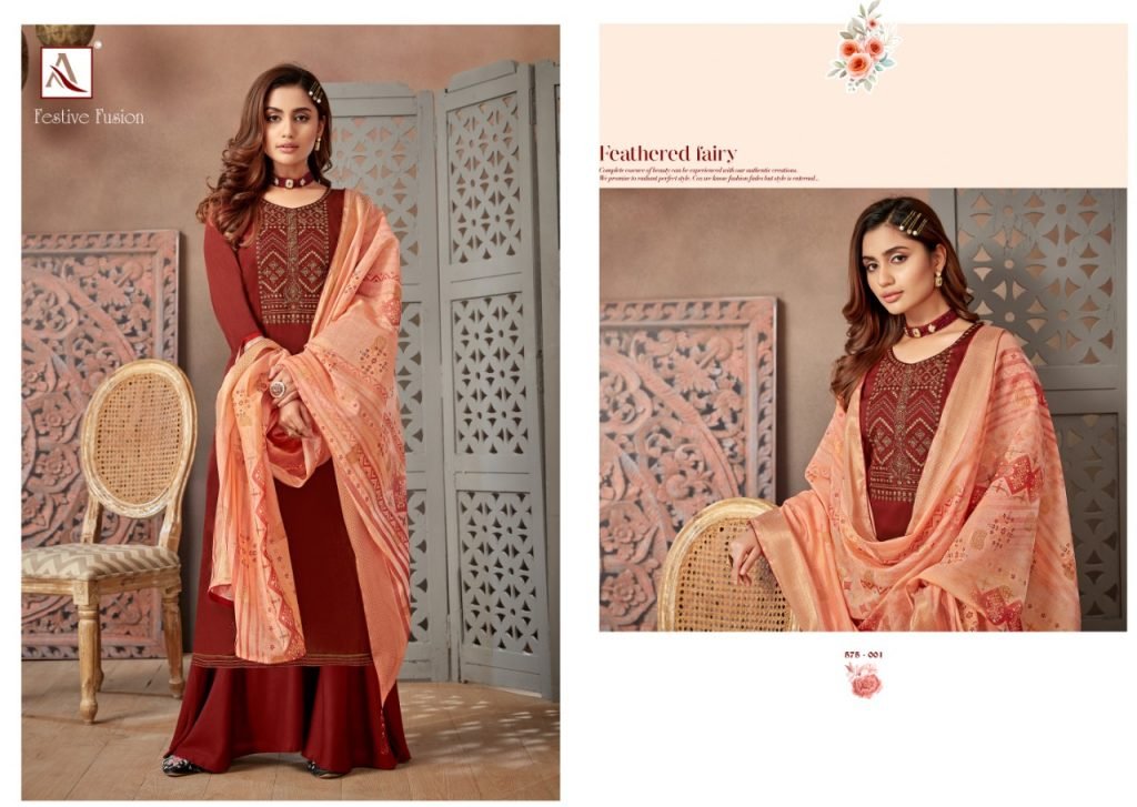 Alok Suits Festive Fusion 575-001 to 575-008 Series 1