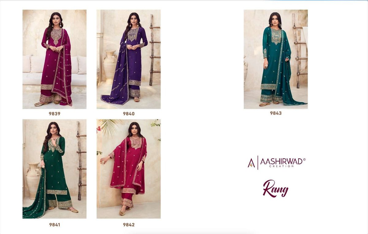 Aashirwad Creation Gulkand Rang 9839-9843 Series 6