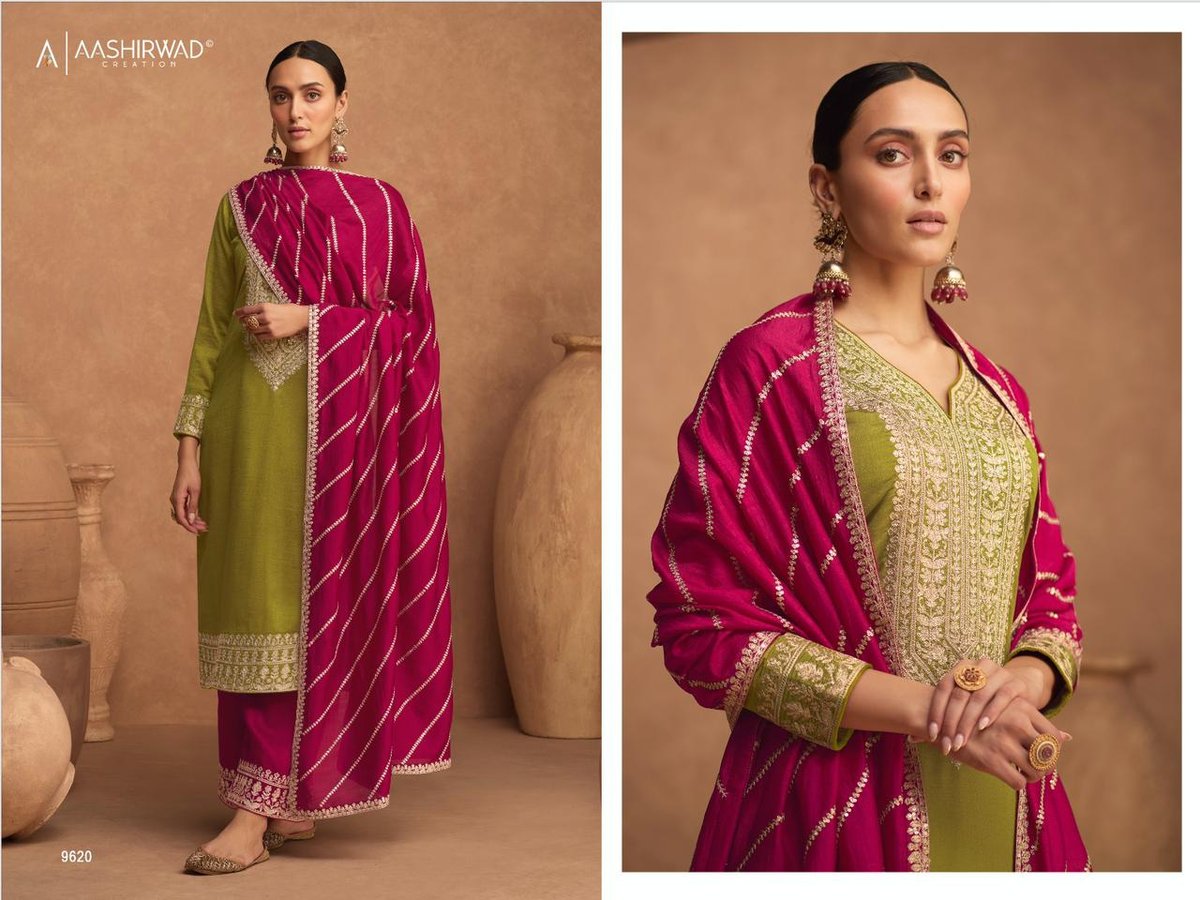 Aashirwad Creation Kesariya Colors 9618-9621 Series 3