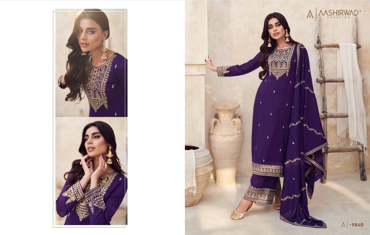 Aashirwad Creation Gulkand Rang 9839-9843 Series 2
