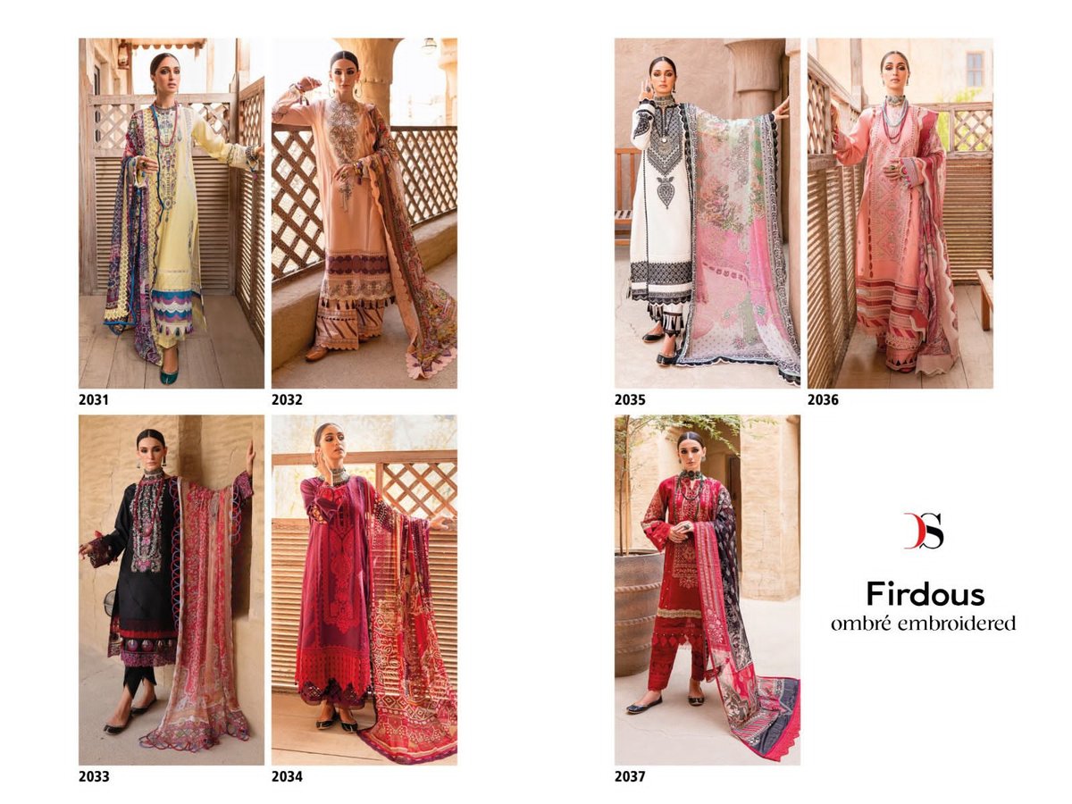 Deepsy Suit Firdous Ombre Embroidered 2031-2037 Series 8