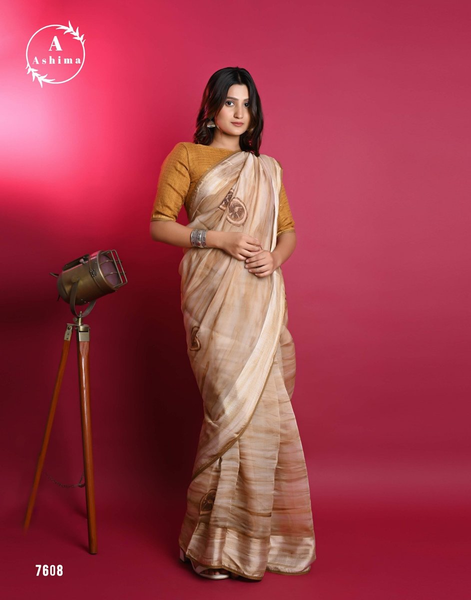 Ashima Orange Organza 7601-7608 Series 8