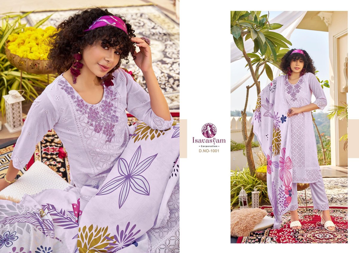 ISAVASYAM CORPORATION CHIKAN APPLIQUE 1001 TO 1006 1