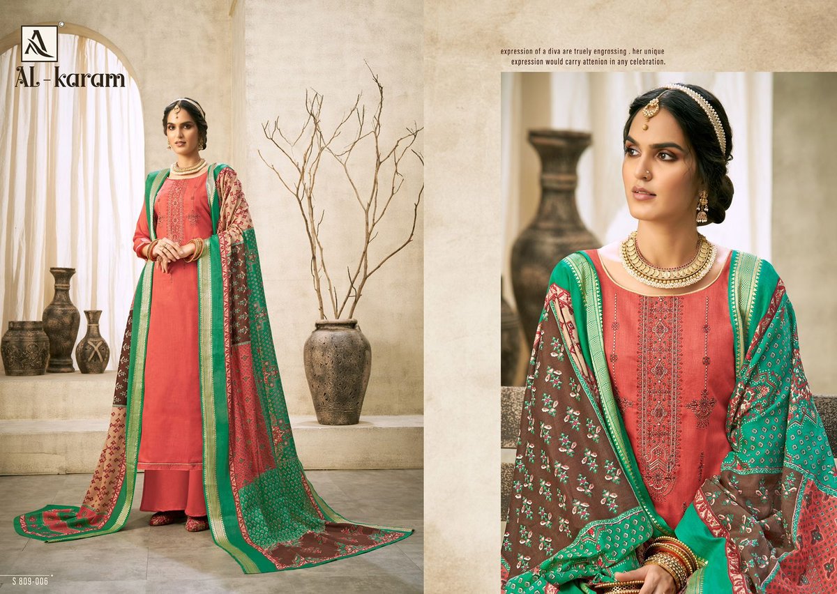 Alok Suits Al-Karam 809-001 to 809-010 Series 6