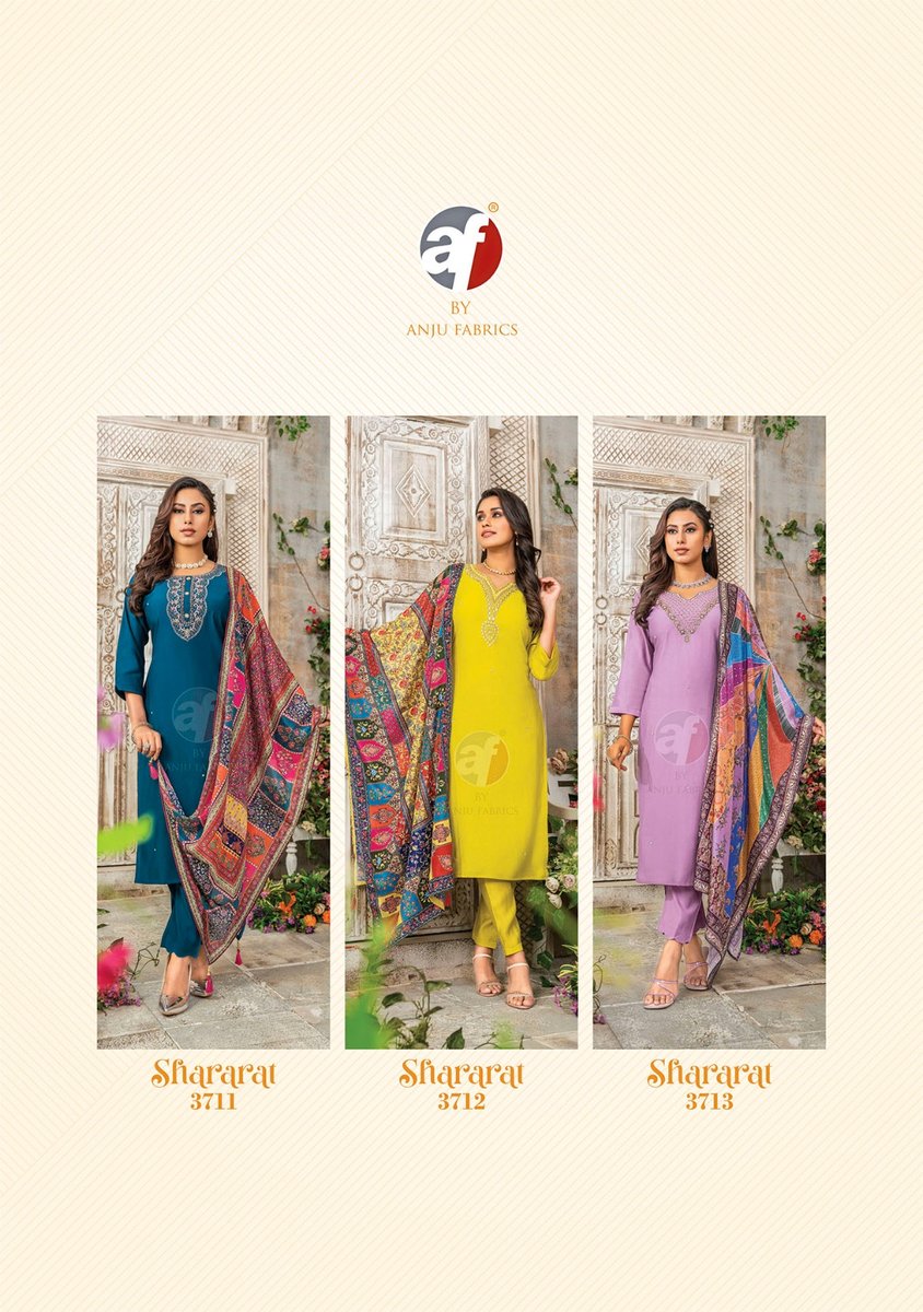 ANJU FABRIC SHARARAT VOL-6 3711 TO 3713 4