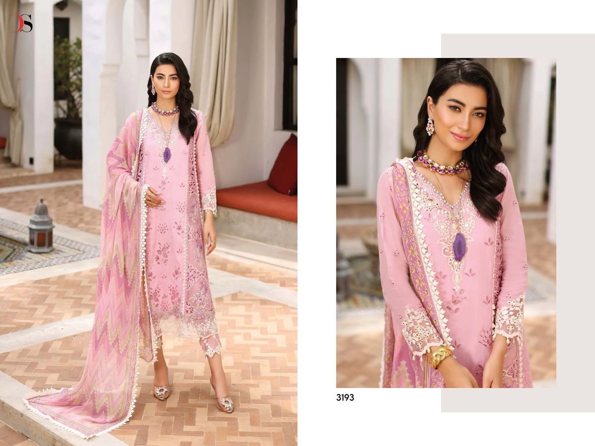Deepsy Suit Noor Luxury Chikankari Lawn 23 3191-3196 Series 3