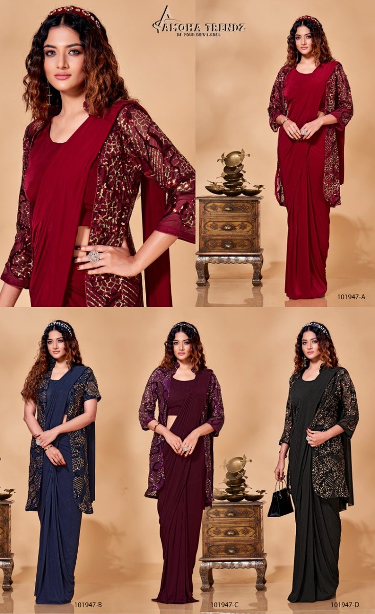 Aamoha Trendz Ready To Wear Designer Saree 101947 Colors 5