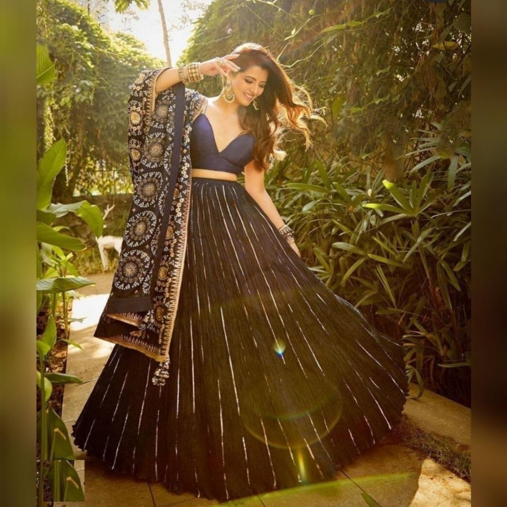 Bollywood Blue Oxford Designer Lehenga Choli 1