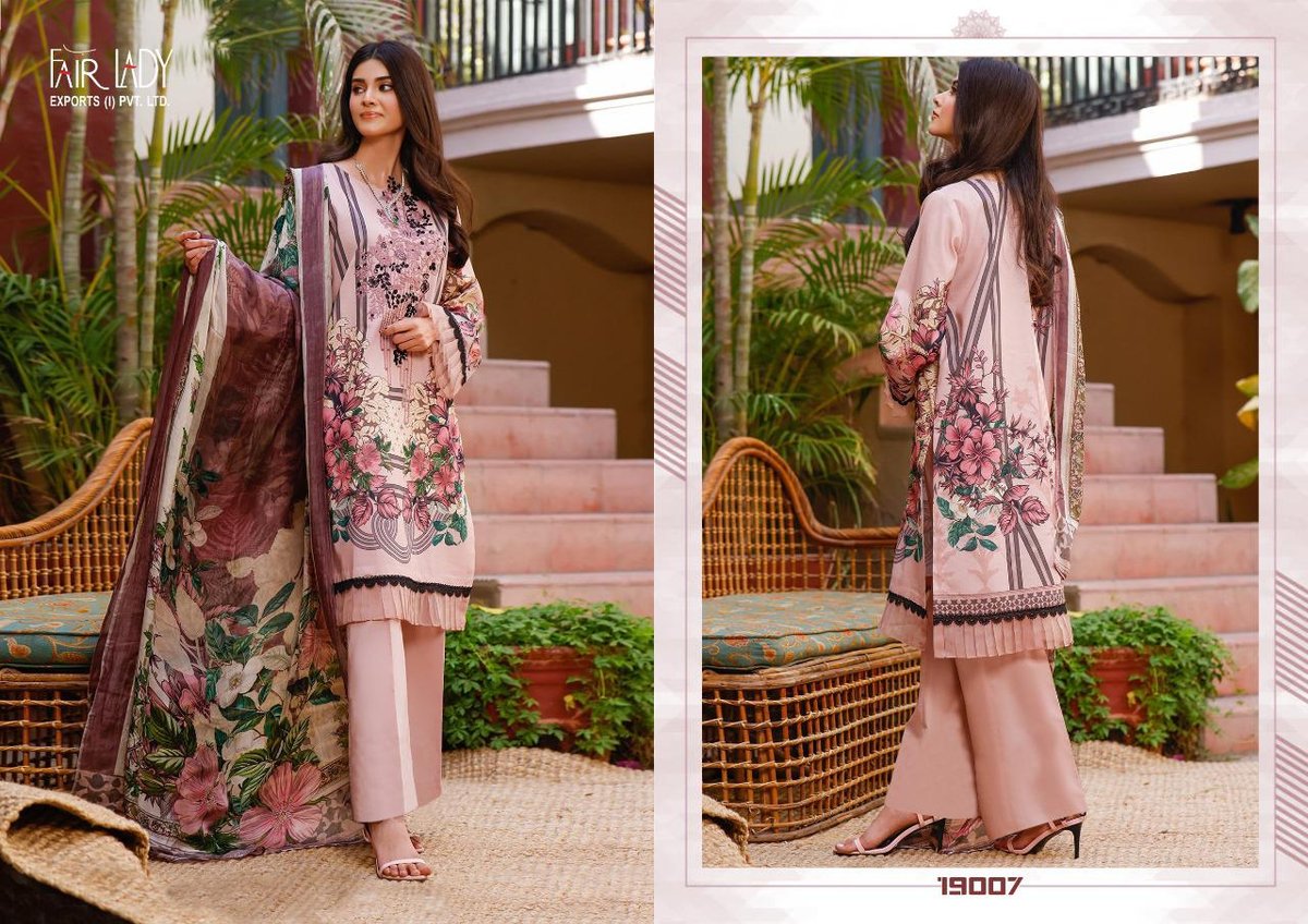 Fair Lady Baroque Luxury Lawn Collection 19001-19007 Series 7