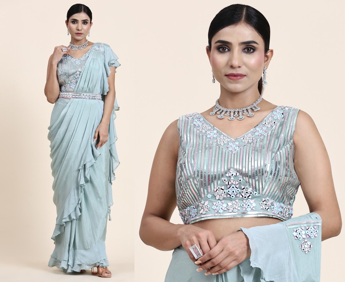 Aamoha Trendz Ready To Wear Designer Saree 1016322 Colors 1