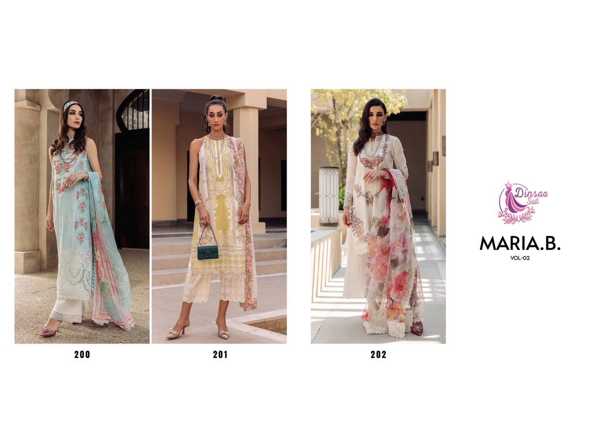 Dinsaa Suit Maria B Vol-2 200-202 Series 4