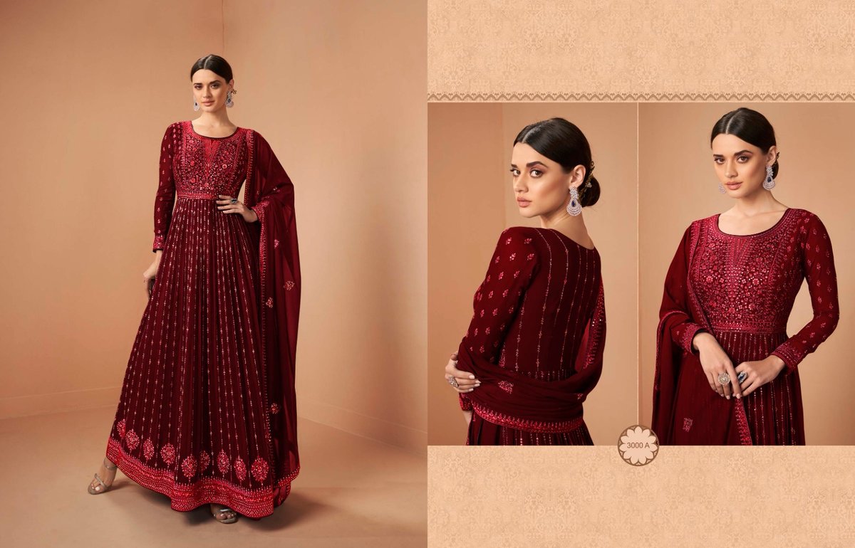 Sheroz Readymade Gown 3000 Colors 1