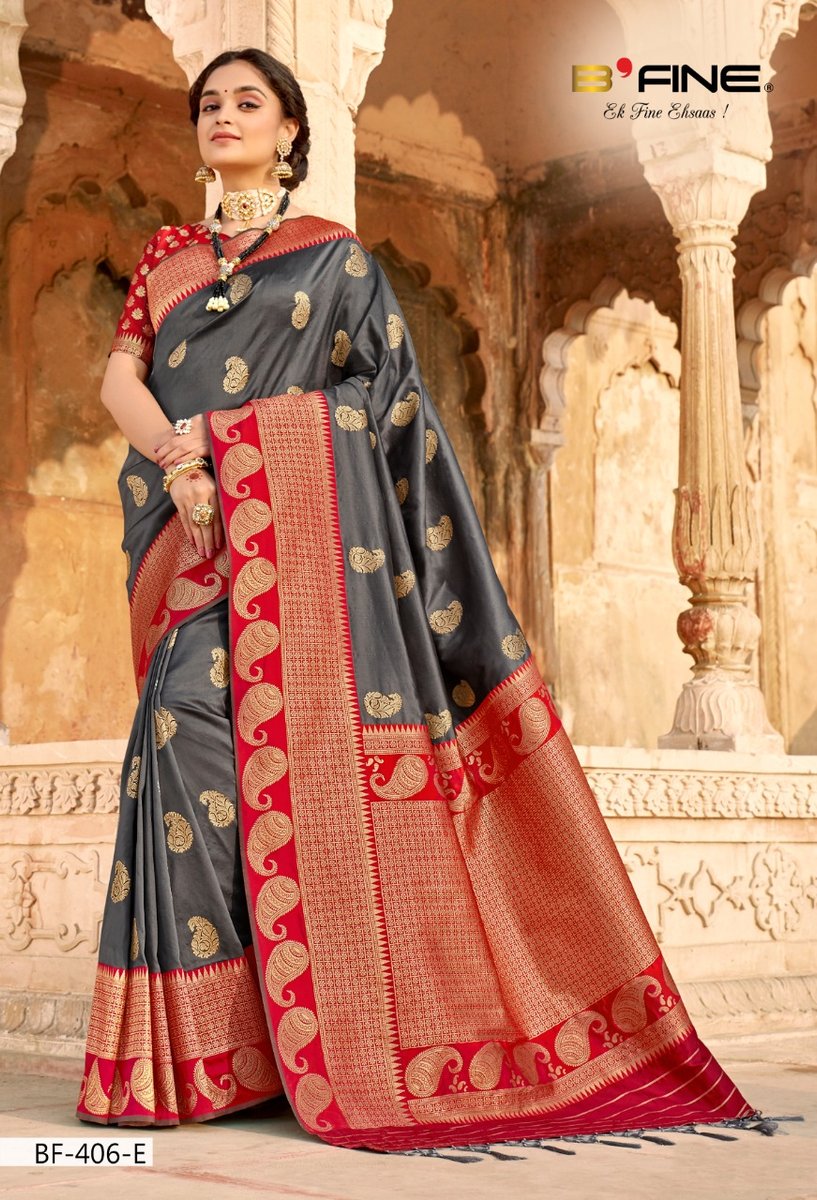 B Fine Saree Handwoven BF-406 to BF-409 Series 5