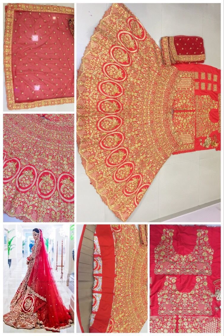 DJ Bridal Red Lehenga DJ-136 Design 4