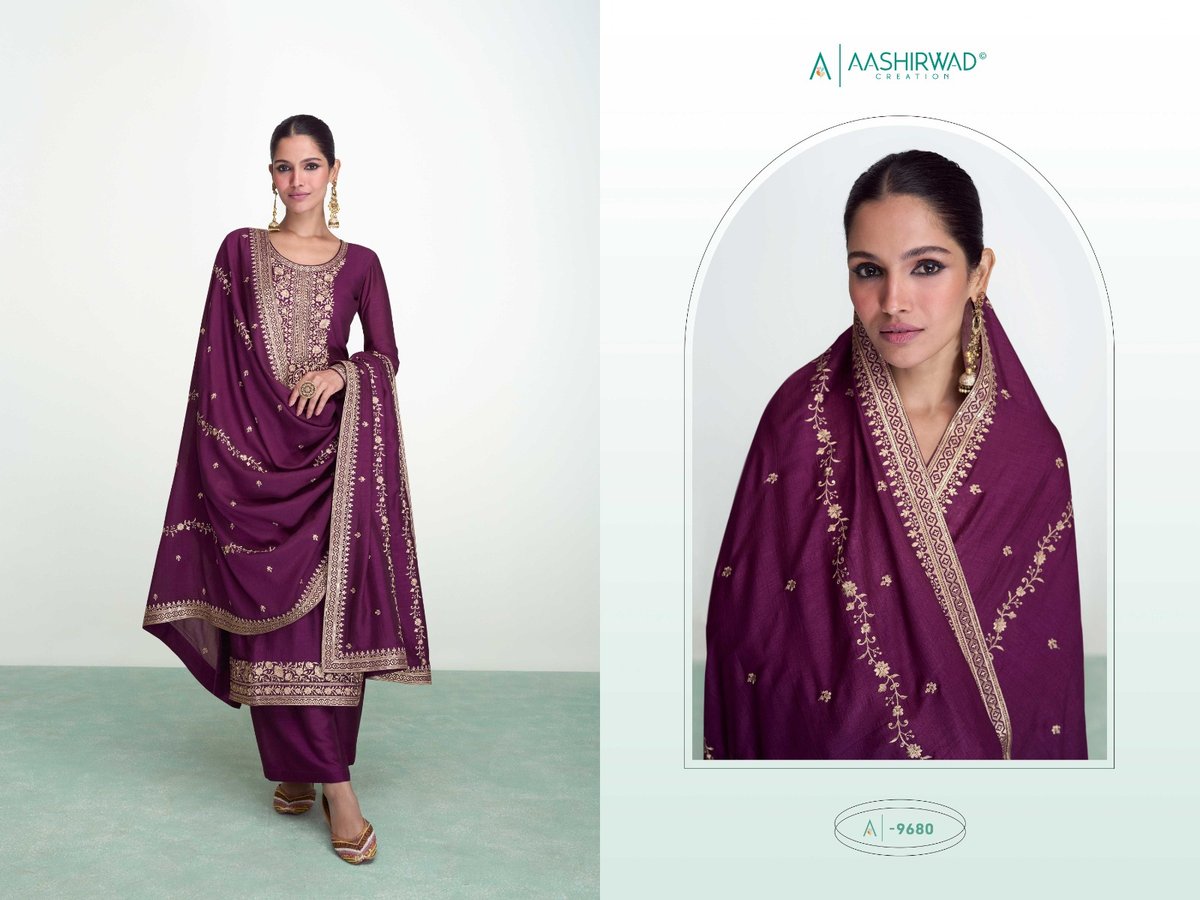 Aashirwad Creation Gulkand Syra 9680-9684 Series 1