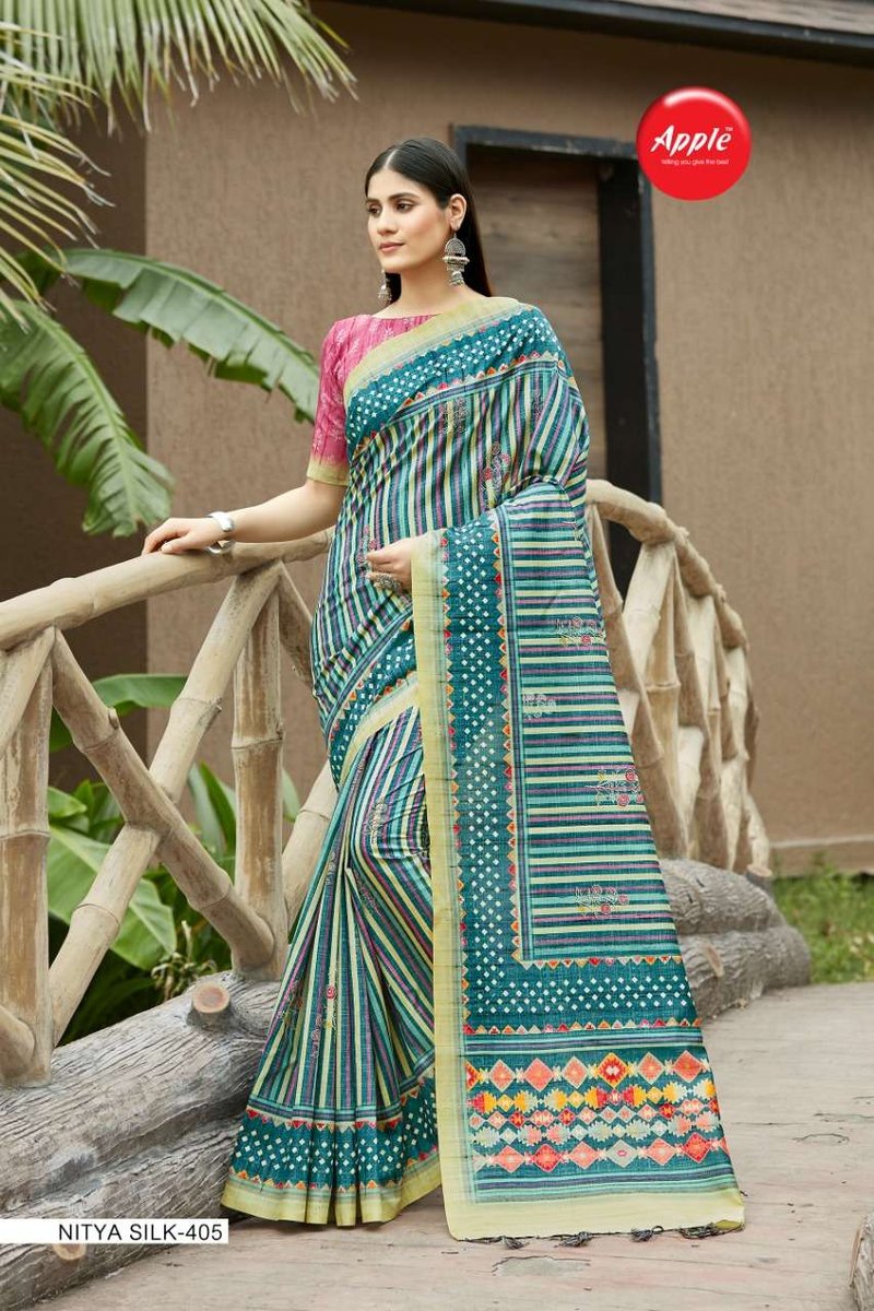 Apple Saree Nitya Silk Vol-4 401-408 Series 5