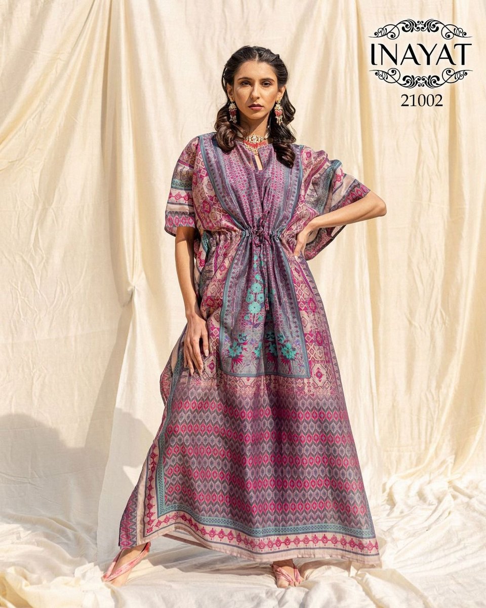 Inayat Floral Printed kaftans Collection 21001-21007 Series 3