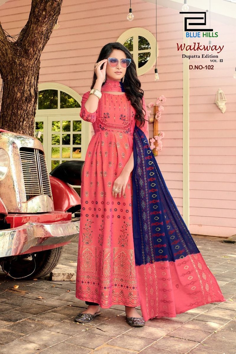 Blue Hills Walkway Dupatta Edition Vol-13 101-110 Series 2
