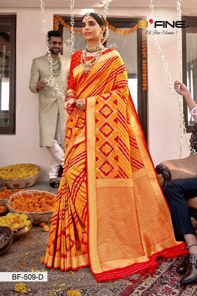 B Fine Saree Parampara BF-509 to BF-511 Colors 4