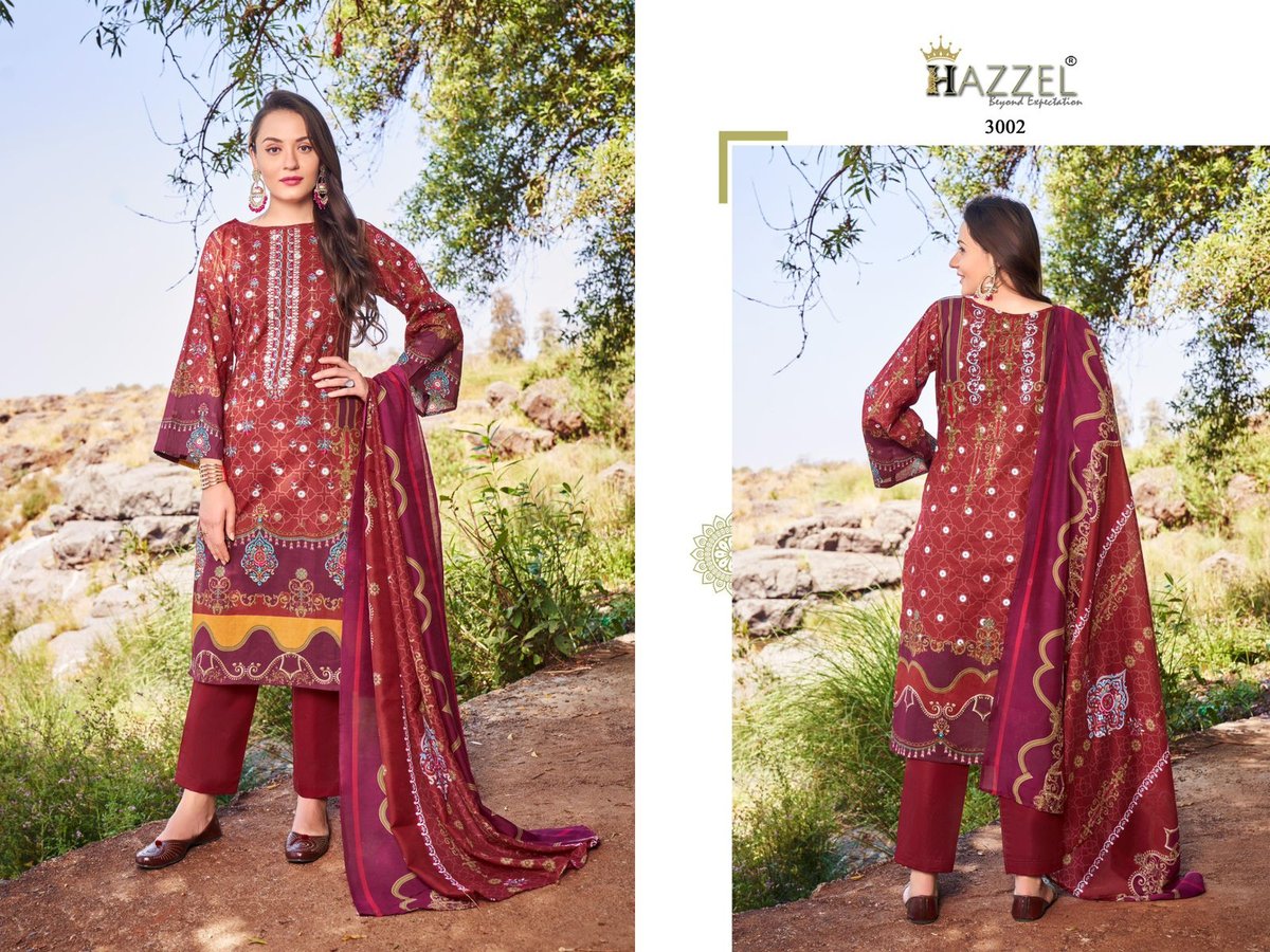 HAZZEL PRINTS BIN SAEED LUXURY LAWN COLLECTION 3001 TO 3002 2