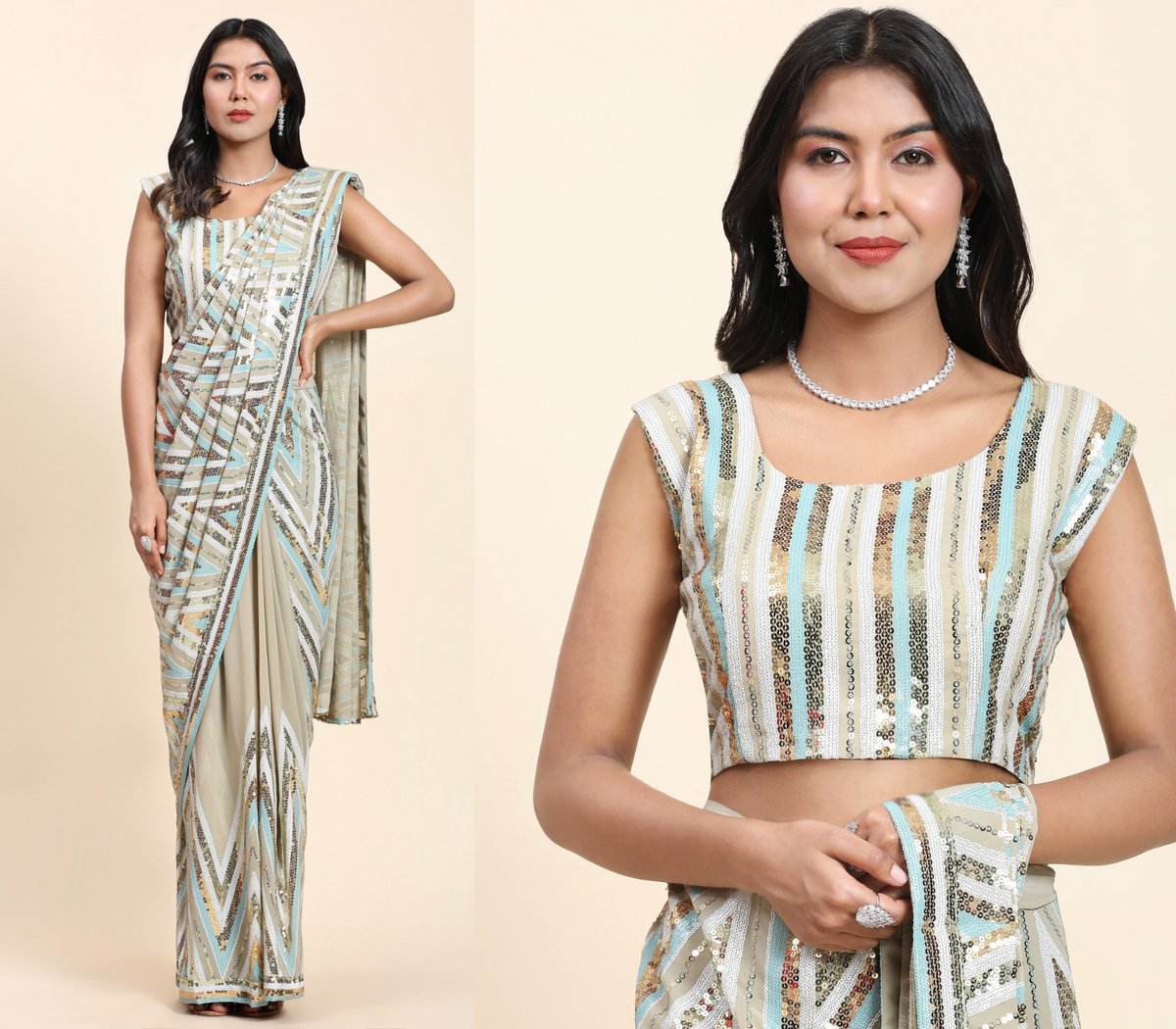 Aamoha Trendz Ready To Wear Designer Saree 255 Colors 2