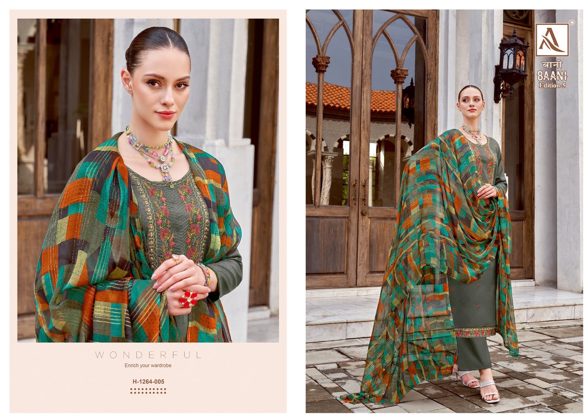 Alok Suit Baani Edition Vol-5 1264-001 to 1264-008 Series 5