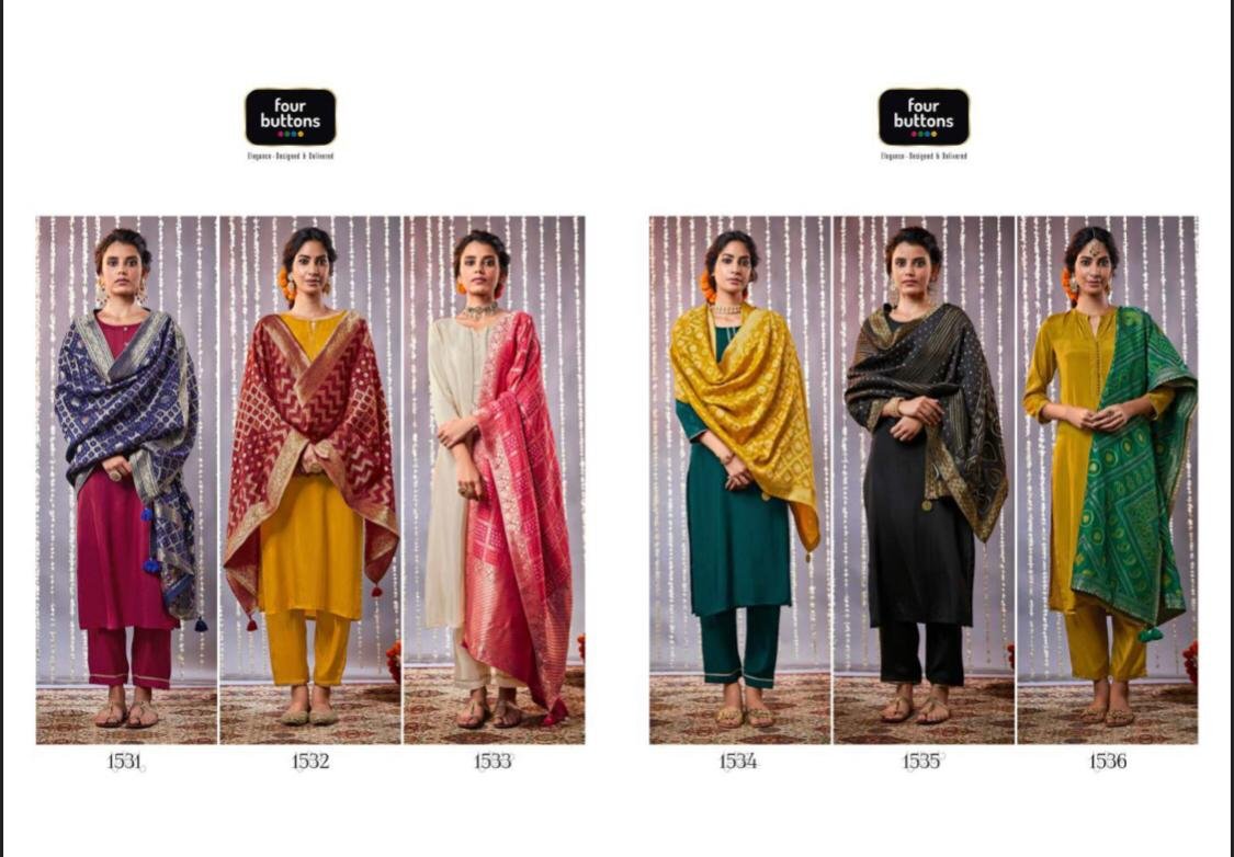 Four Buttons Bandhani 1531-1536 Series 7