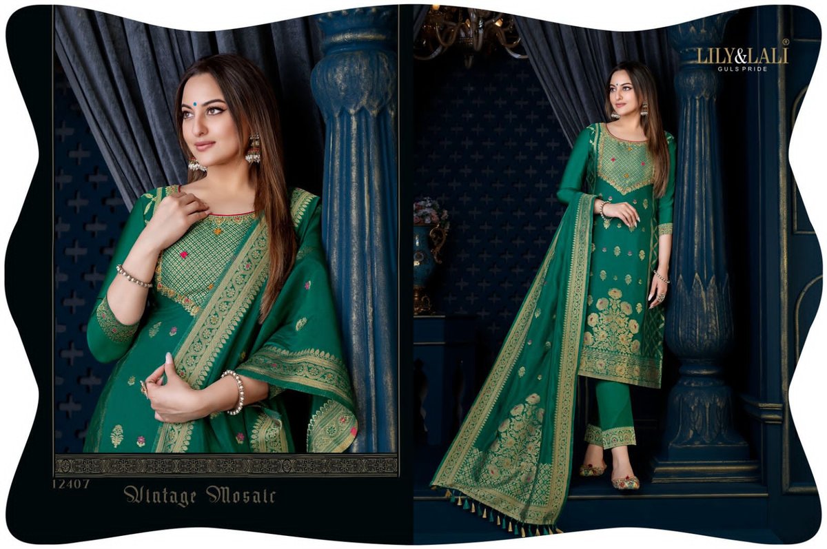 Lily And Lali Organza Jacquard Silk Kari Vol-3 12401-12408 Series 7