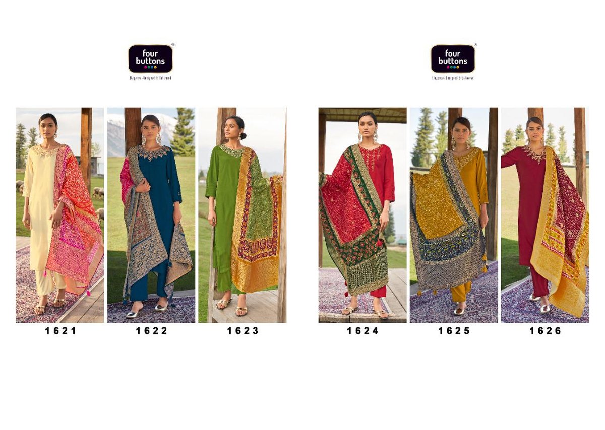 Four Buttons Bandhani Vol-2 1621-1626 Series 7