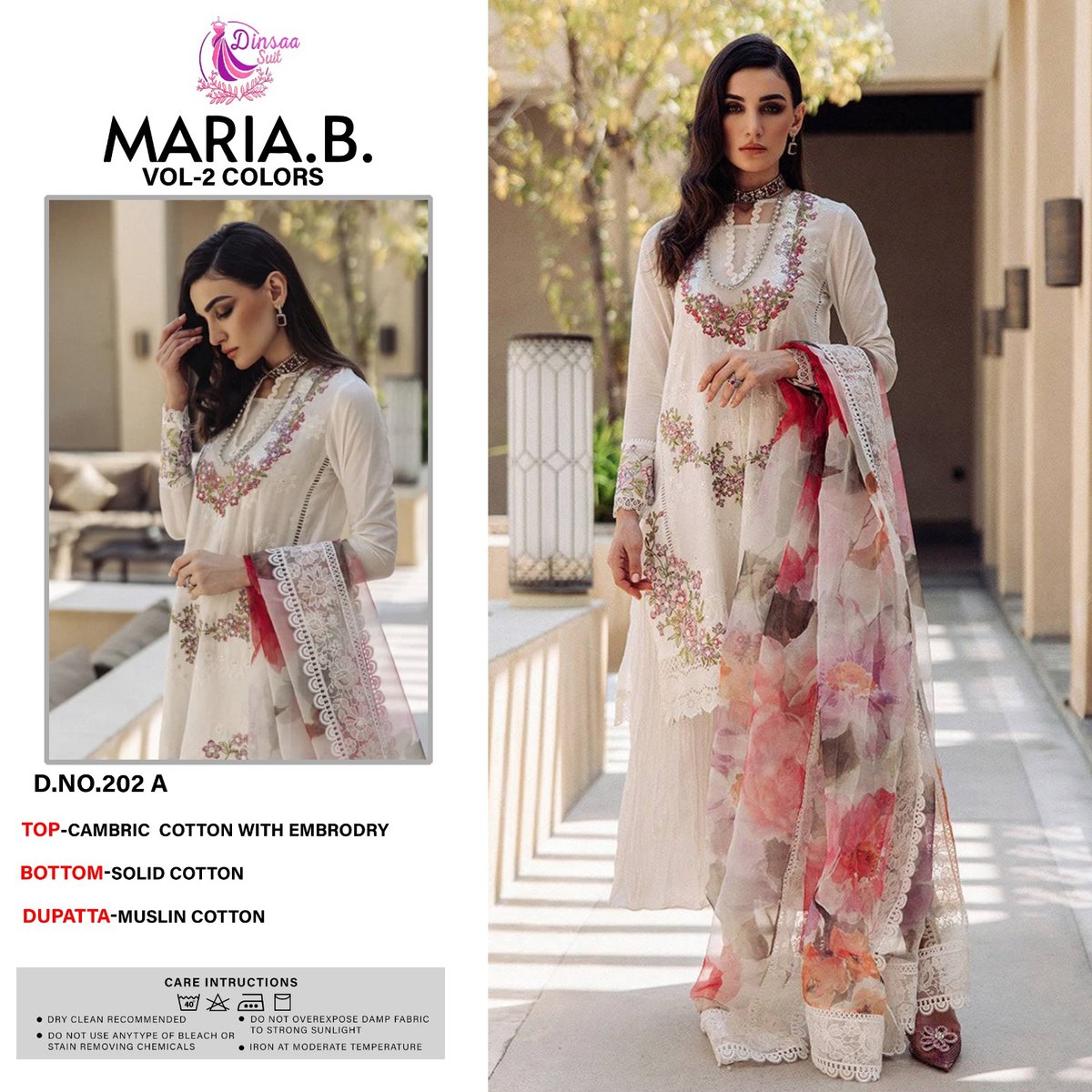 Dinsaa Suit Maria B Vol-2 202 Colors 1