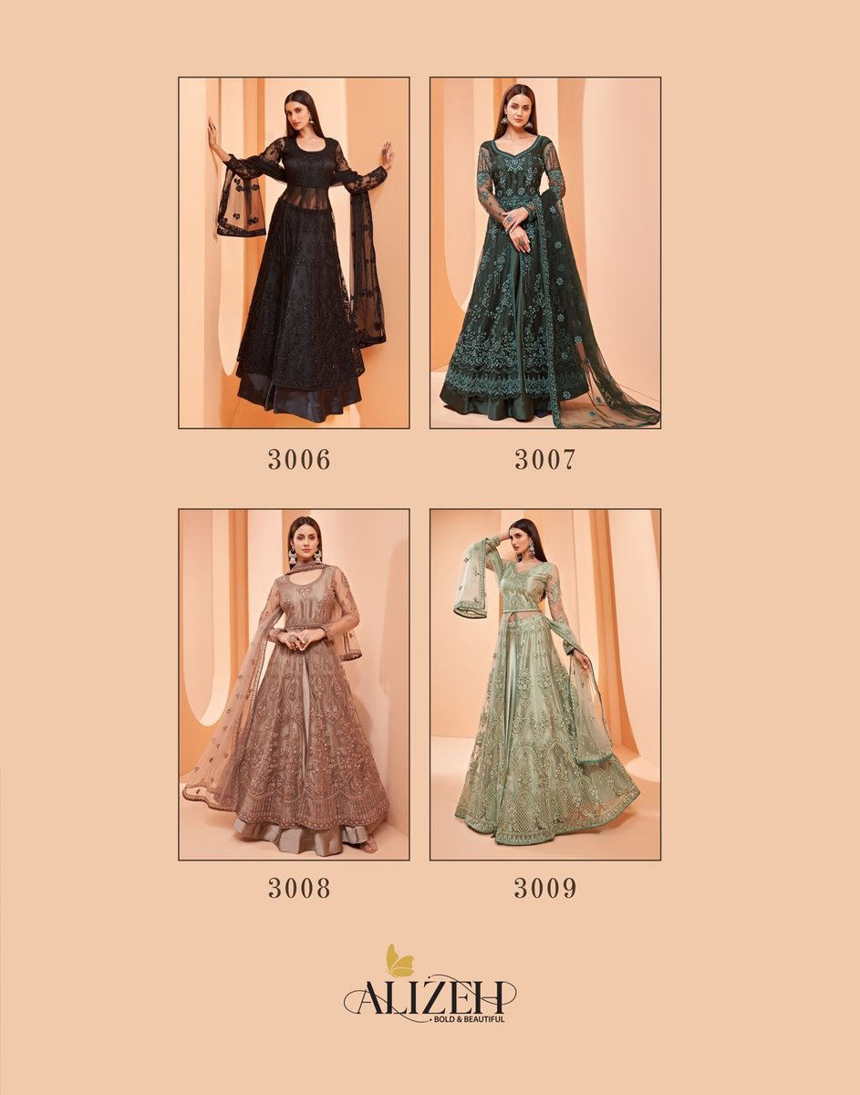 Alizeh Gul Bahaar Anarkali Collection 3006-3009 Series 5