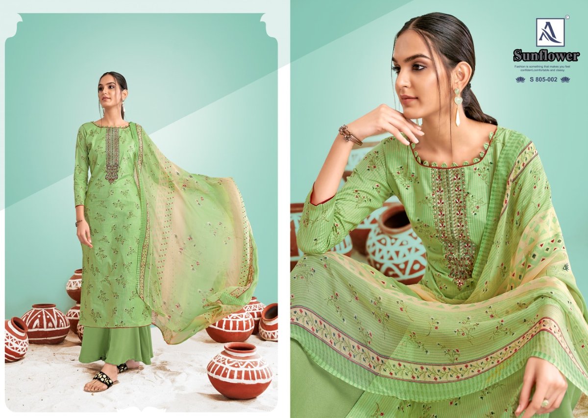 Alok Suit Sunflower 805-001 to 805-010 Series 2