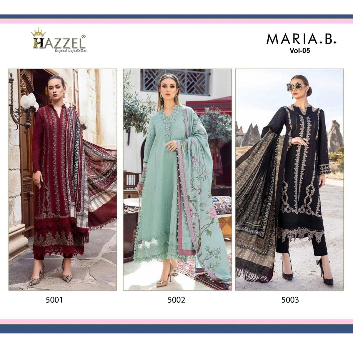 HAZZEL PRINTS MARIA B - 05 5001 TO 5003 4