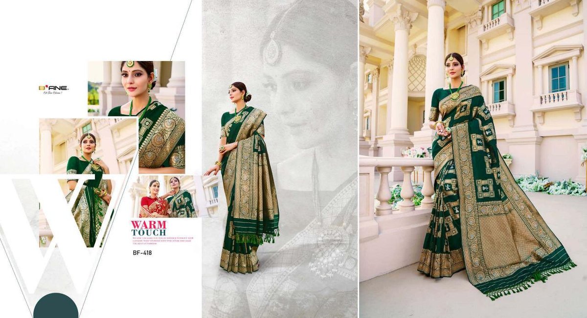 B Fine Saree Kadwa Weave BF-410-BF-421 Series 9