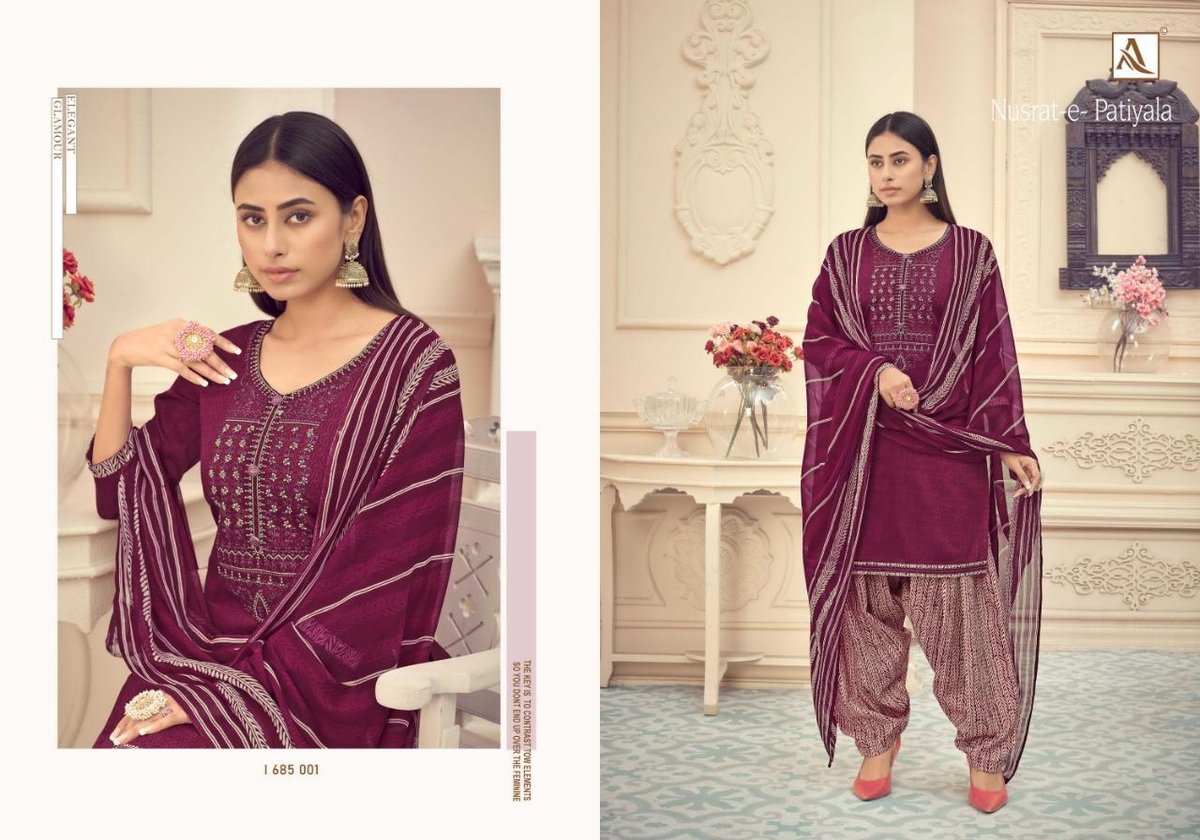 Alok Suits Nusrat-e-Patiyala 685-001-685-010 Series 1