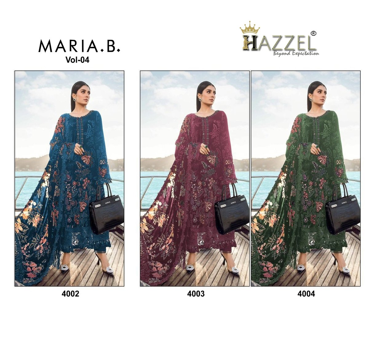 HAZZEL PRINTS MARIA B VOL-4 4002 TO 4004 4