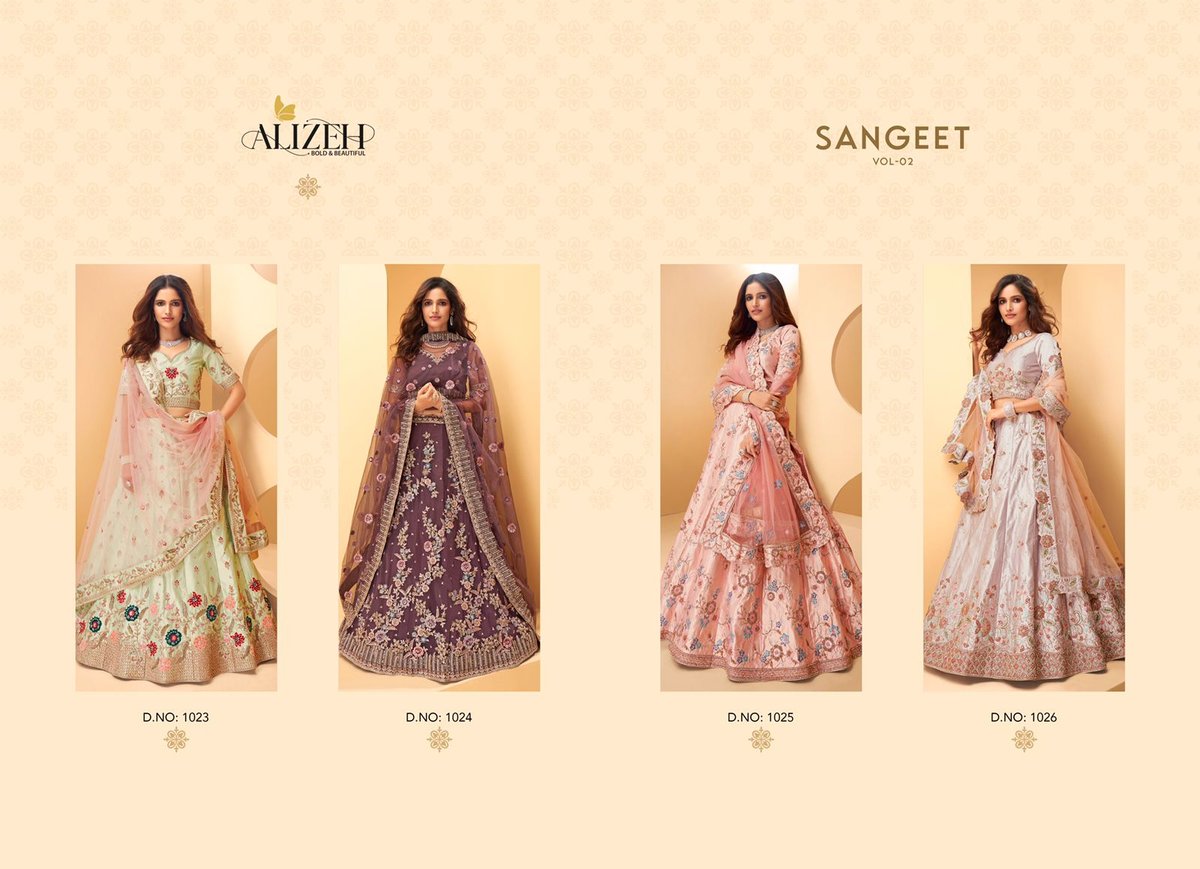 Alizeh Lehengas Sangeet Vol-2 1023-1026 Series 5