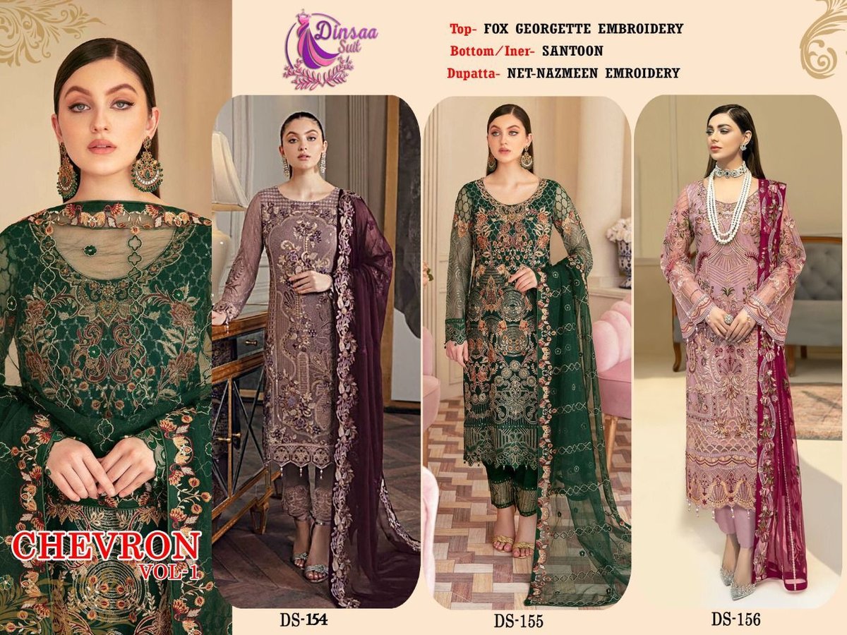 Dinsaa Suit Chevron Vol-1 DS-154 to DS-156 Series 4