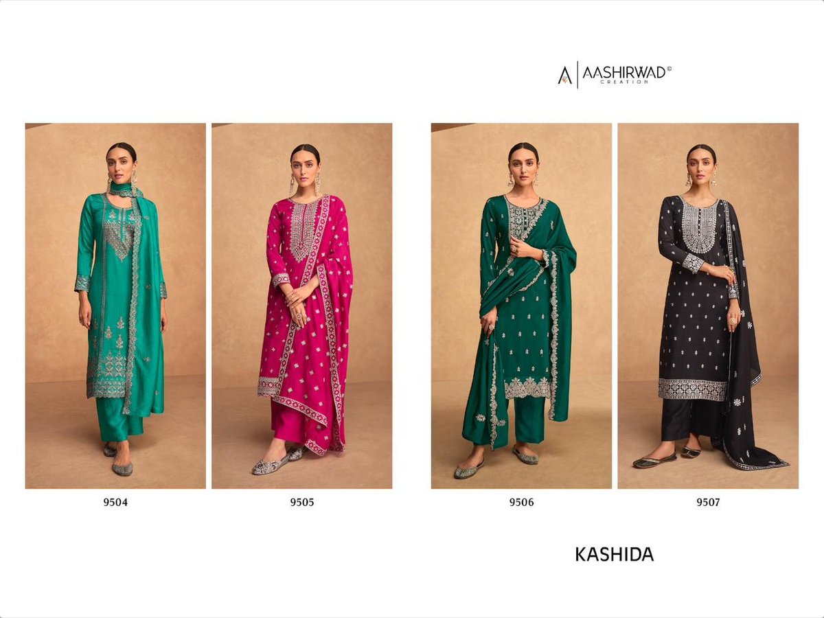 Aashirwad Creation Kashida 9504-9507 Series 5