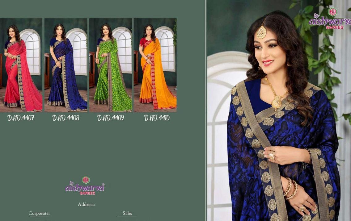 Aishwariya Saree Chiffon Silk 4407-4410 Series 4