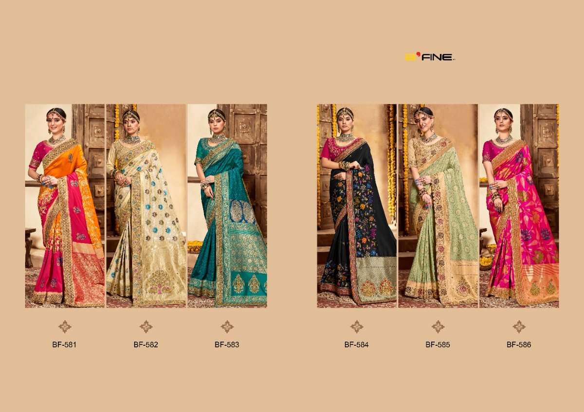B Fine Saree Mehraab BF-581 to BF-586 Series 7