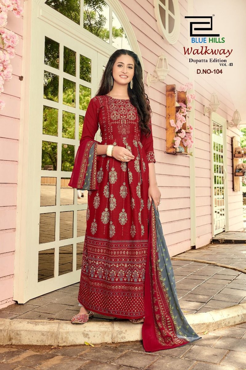 Blue Hills Walkway Dupatta Edition Vol-13 101-110 Series 4