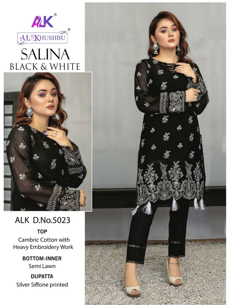 AL Khushbu Salina Black And White 5023-5025 Series 1