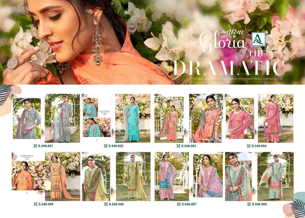 Alok Suits Gloria 546-001 to 546-008 Series 9