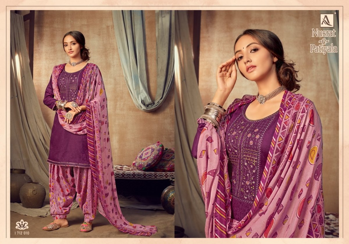 Alok Suits Nusrat-E-Patiyala 1712-001 to 1712-010 Series 10