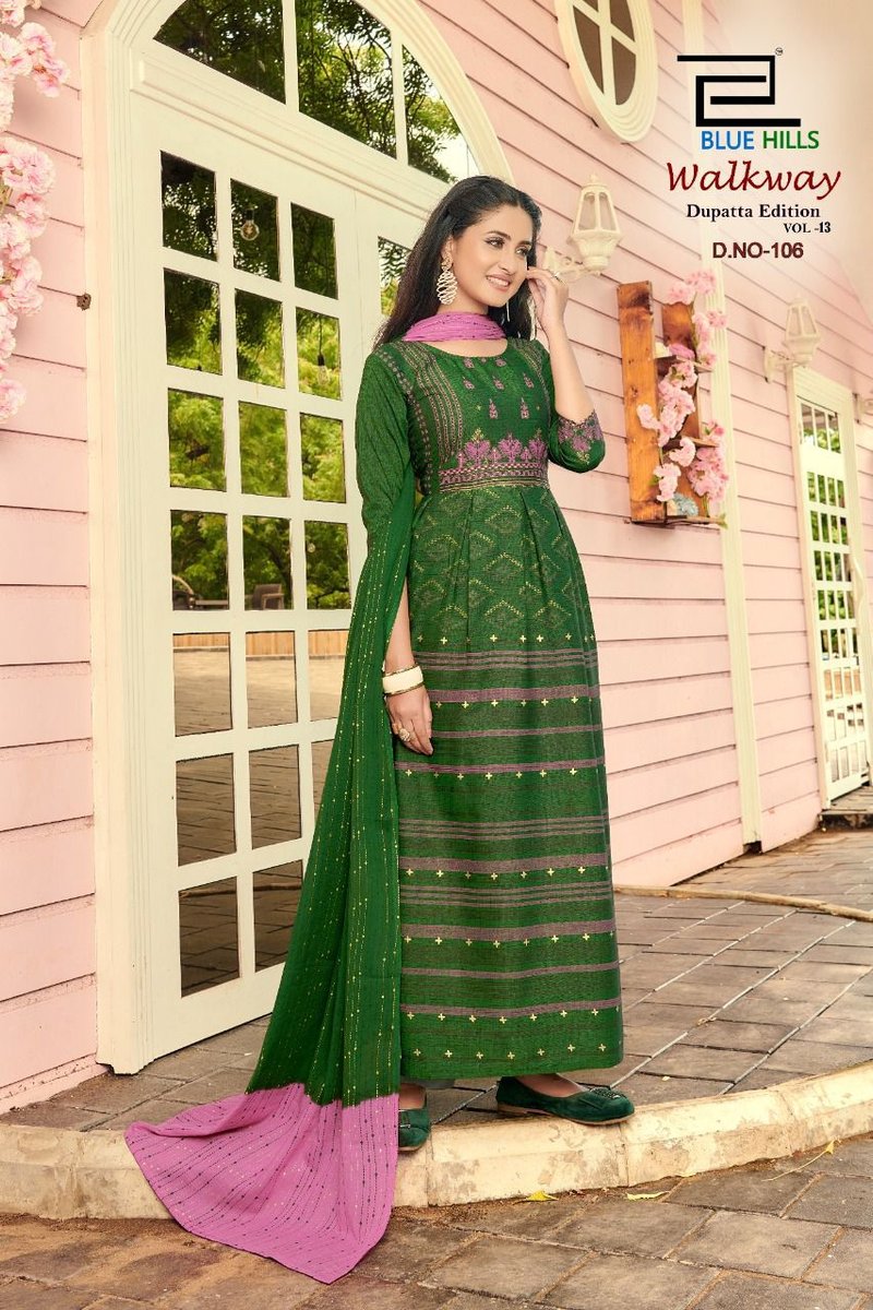 Blue Hills Walkway Dupatta Edition Vol-13 101-110 Series 6